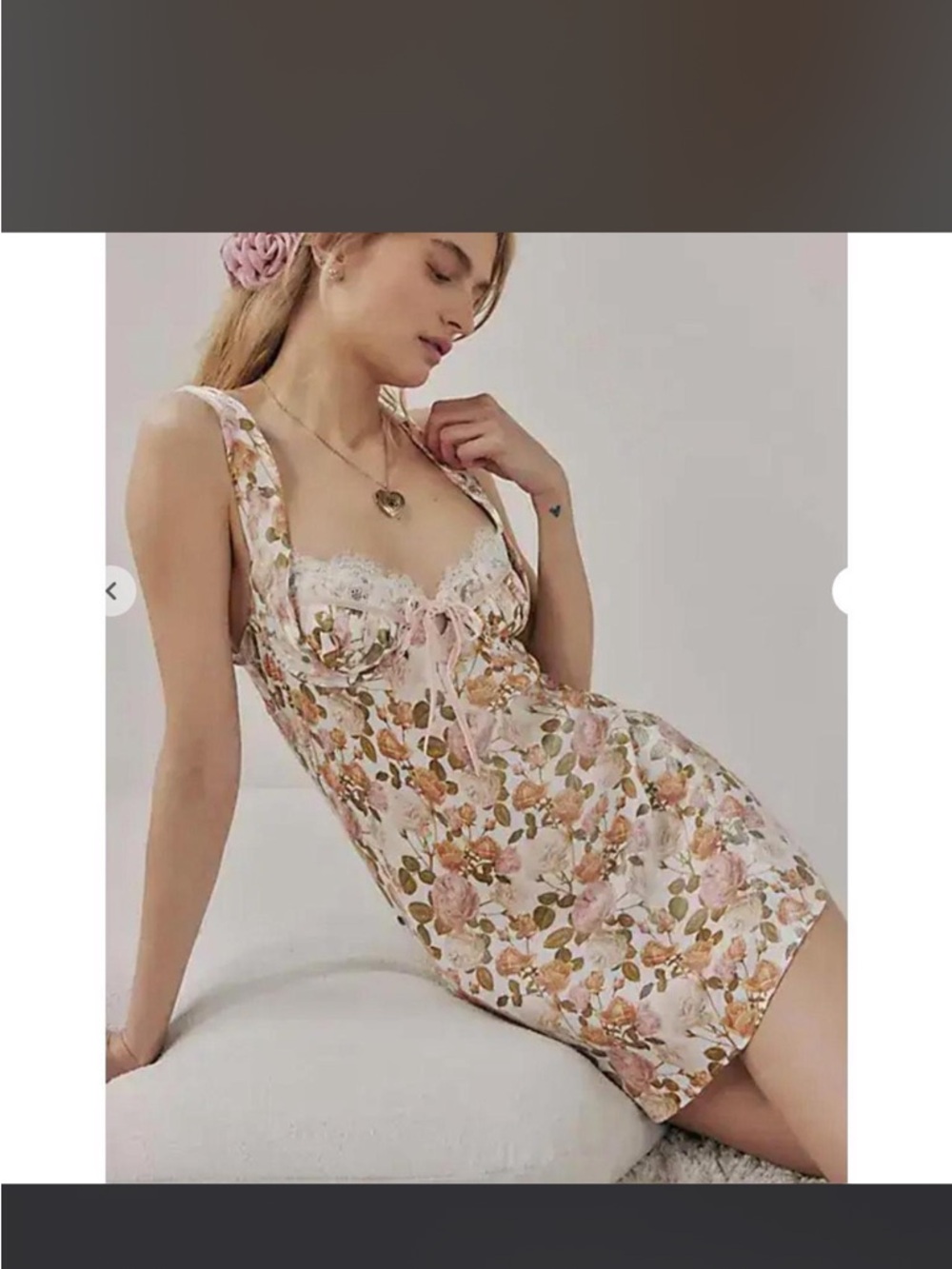 For Love & Lemons Pink Floral Slip Dress